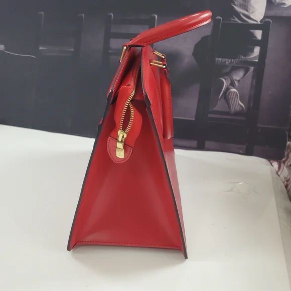Louis Vuitton Red Epi Rivera Handbag - Picture 4 of 12